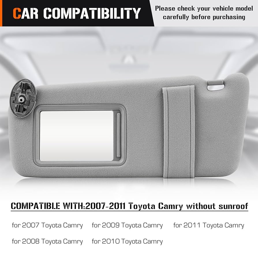 翌日発送　ピリオド　3枚 Amazon.com: Sun Visor for 2007-2011 Toyota Camry Without